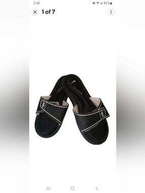 Nike Black Comfort Footbed Slides 10